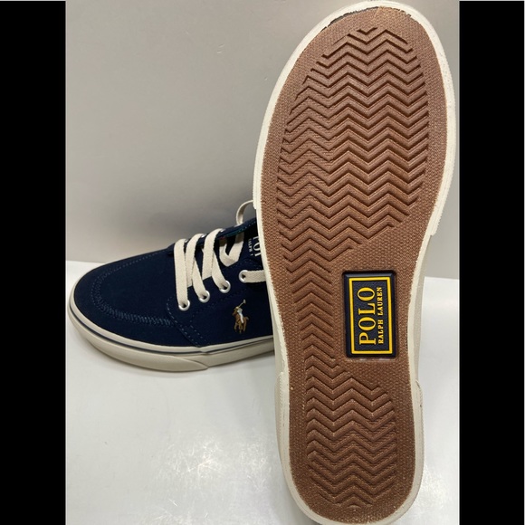 NEW Polo Ralph Lauren Faxon X Men's Lace Up Canvas Sneaker Shoes Navy 7-13 - Picture 4 of 9